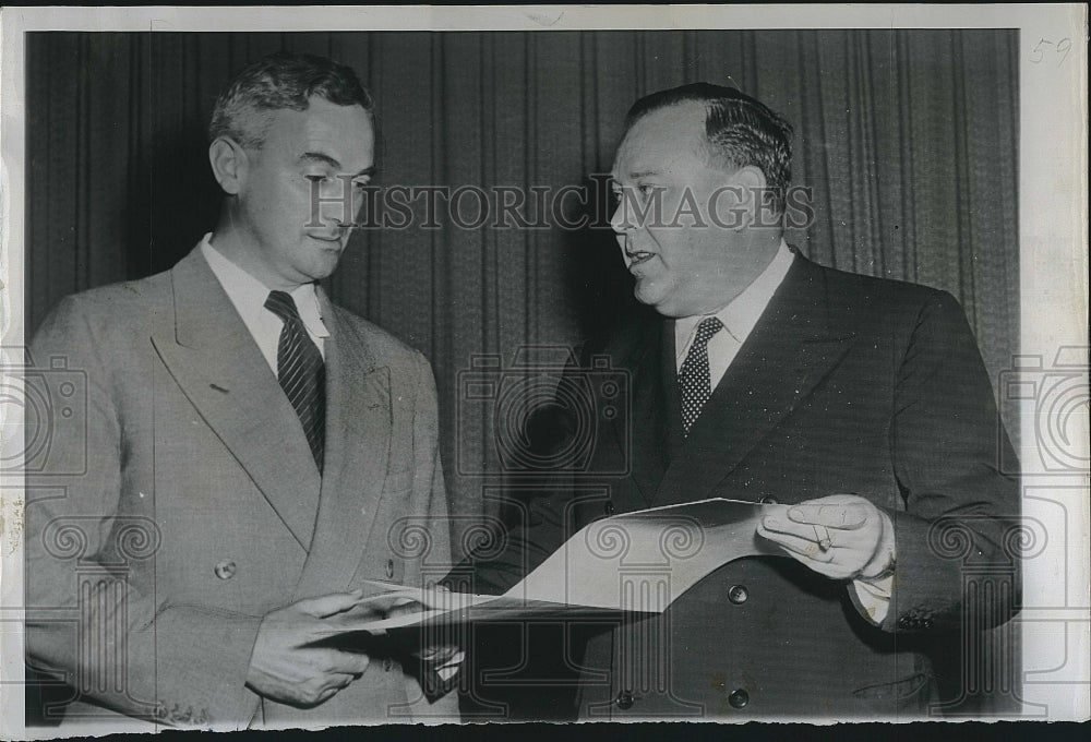 1950 Press Photo Gen. Trygve Lie Names Col. Al Katzin as Korean Rep. - Historic Images