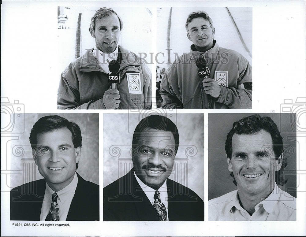 1994 Press Photo Sportscasters, P Liggett,J Hastings,P Smalley,J Brown,J Nantz - Historic Images