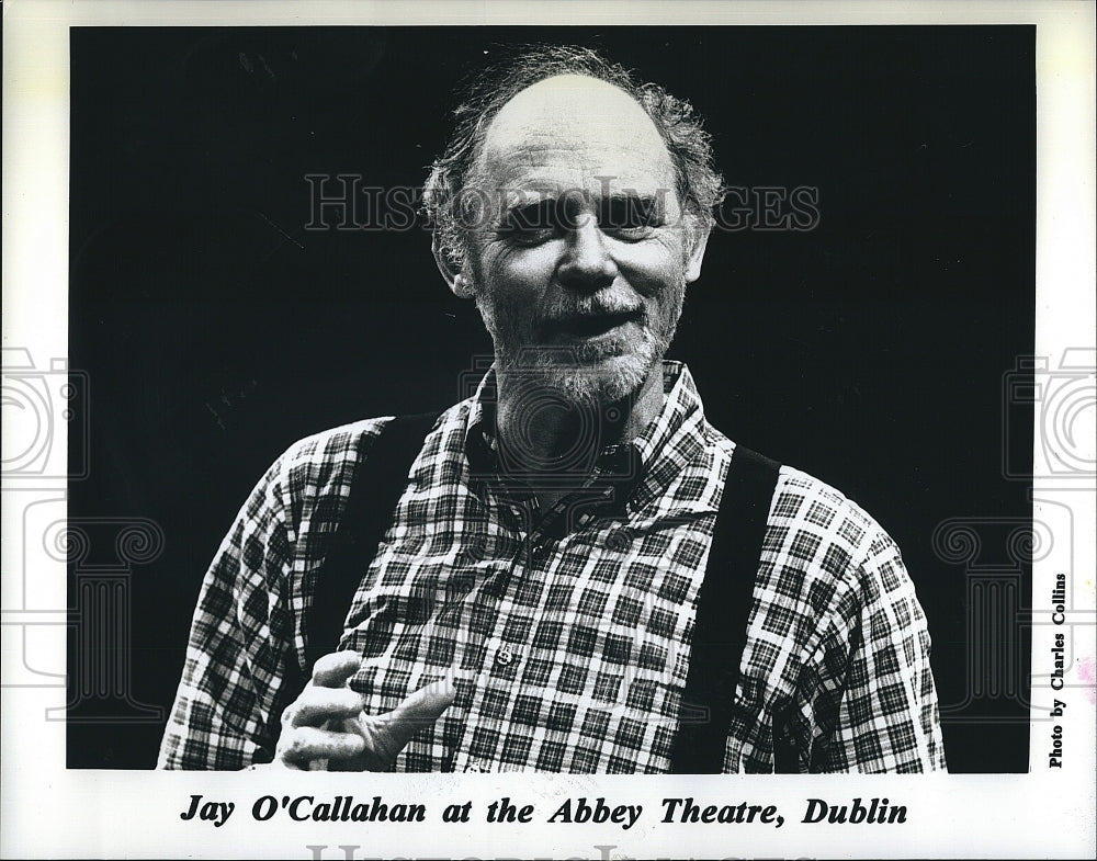 Press Photo Story teller, Jay O&#39;Callahan on stage at Abbey Theater in Dublin - Historic Images