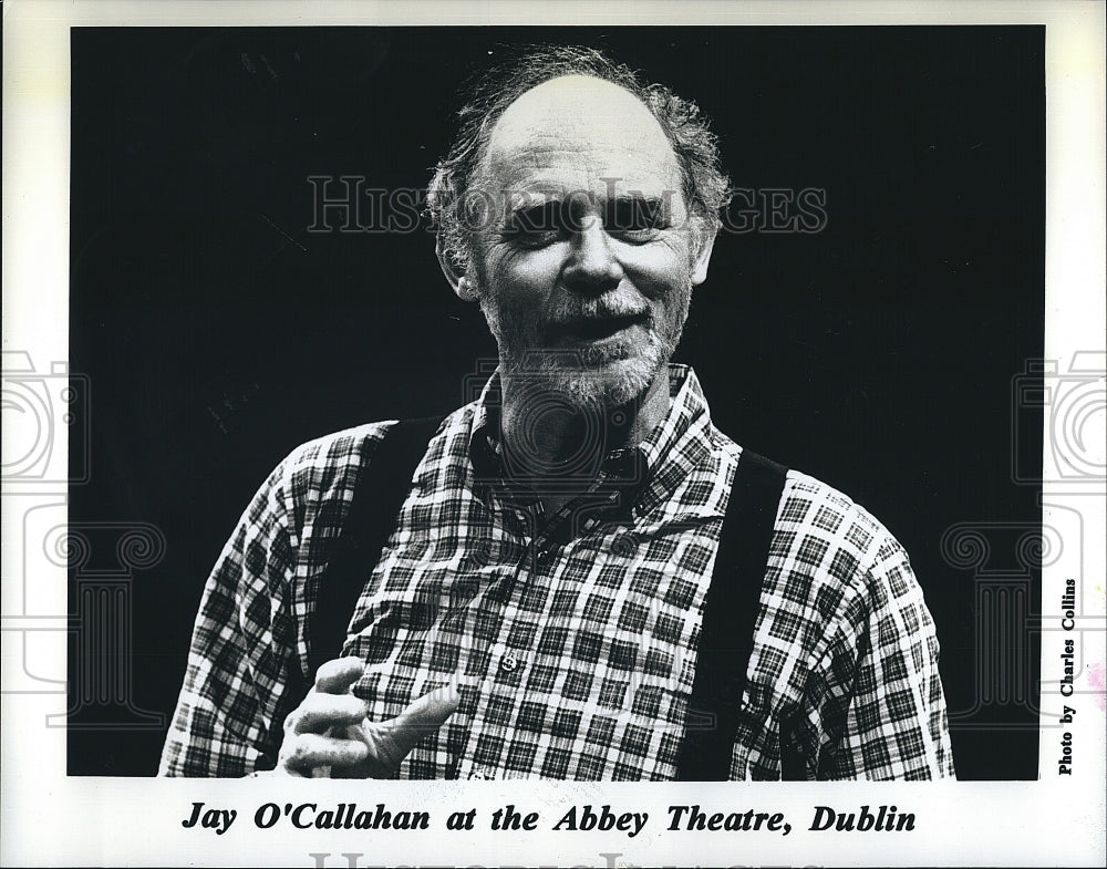 Press Photo Story teller, Jay O'Callahan on stage at Abbey Theater in Dublin - Historic Images