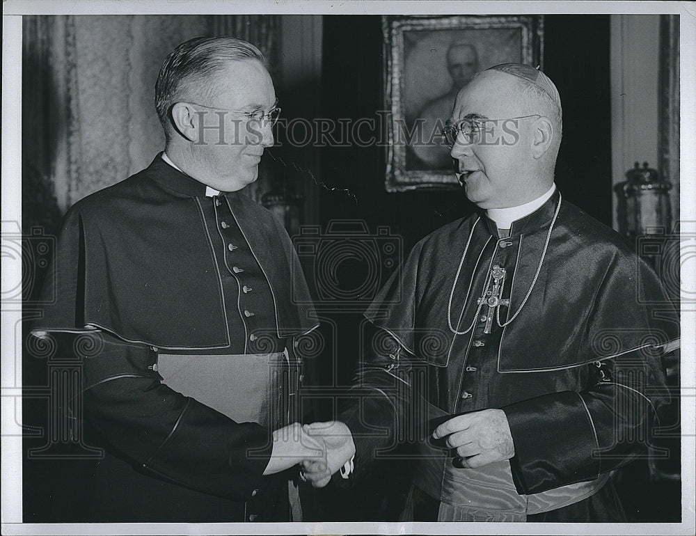 1947 Press Photo Archbishop Patrick A. O&#39;Boyle, Francis Cardinal Spellman - Historic Images