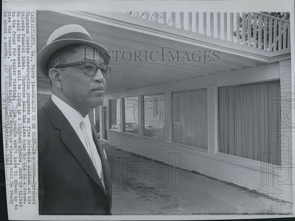 1968 Press Photo Hirschel Thorton, Funeral Home Owner - Historic Images