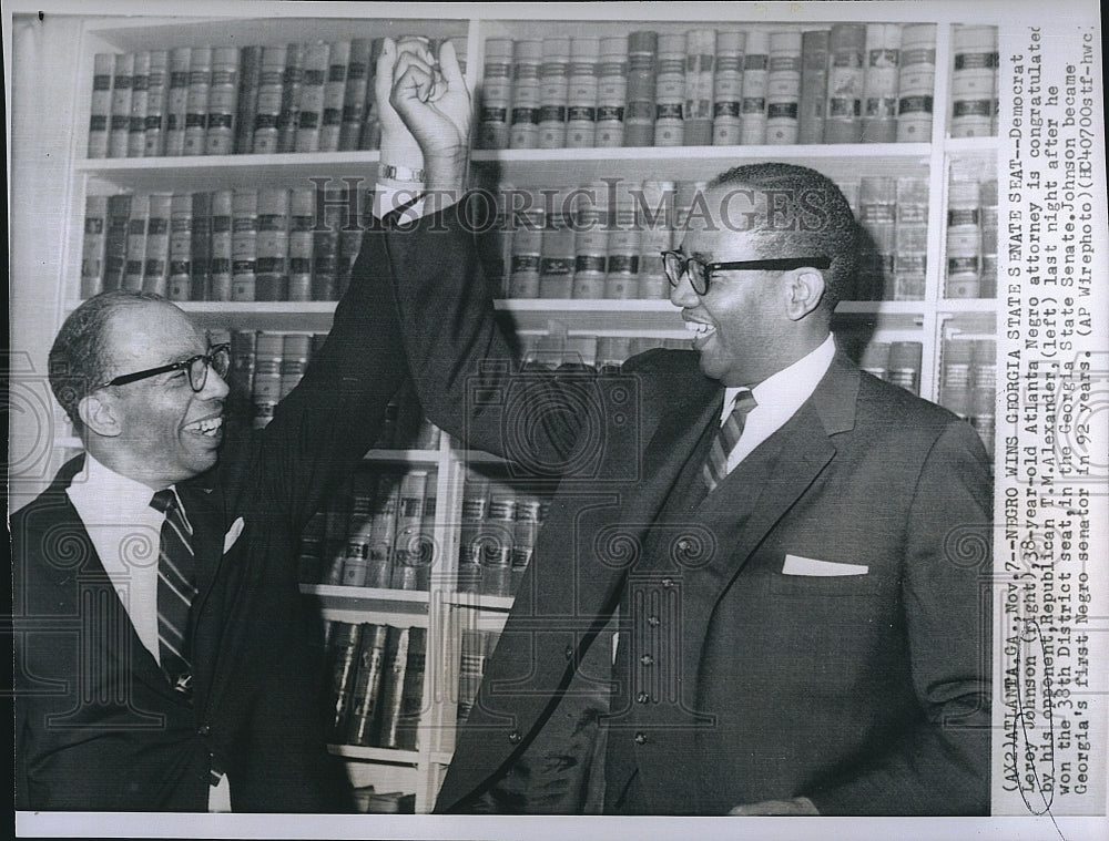 1962 Press Photo Georgia politicians Leroy Johnson and T. M. Alexander - Historic Images