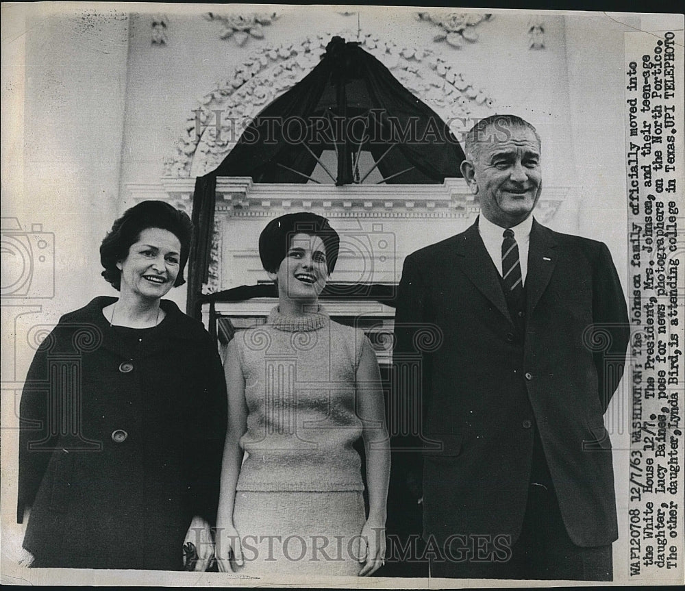 1963 Press Photo The Lyndon Johnson Family First Family of United States - Historic Images