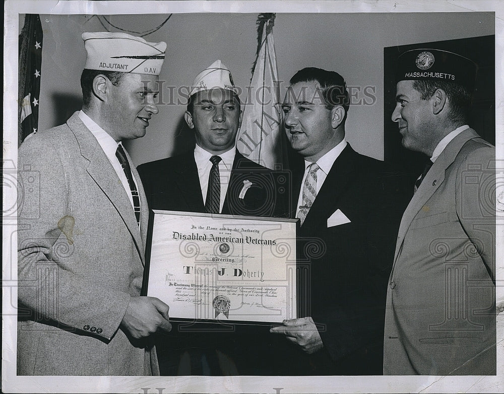 1955 Press Photo Thomas Doherty Cited DAV for Service to Veterans - Historic Images