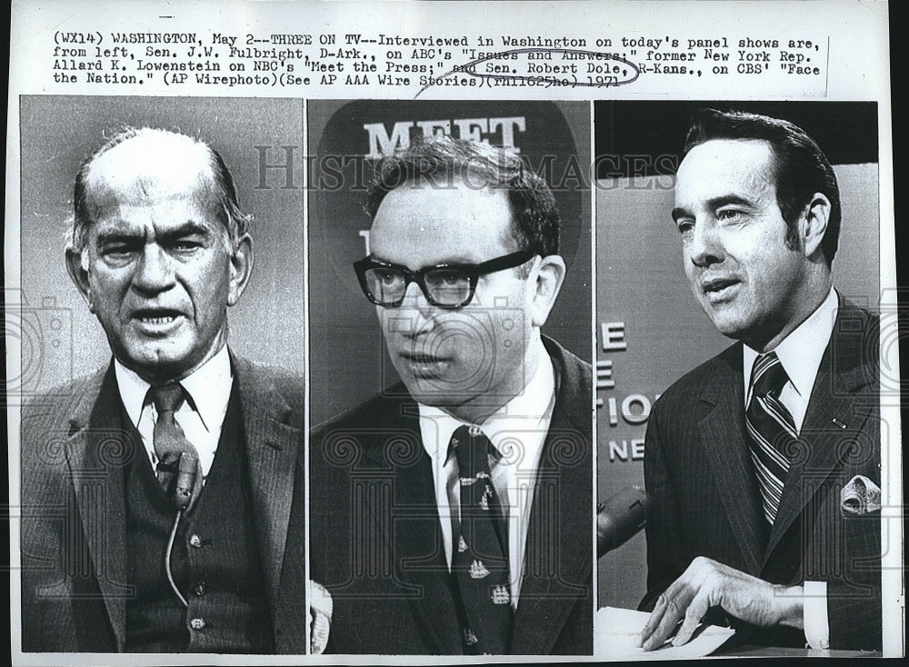 1971 Press Photo Senator Robert Dole R_Kansas on &quot;Meet the Press&quot; - Historic Images