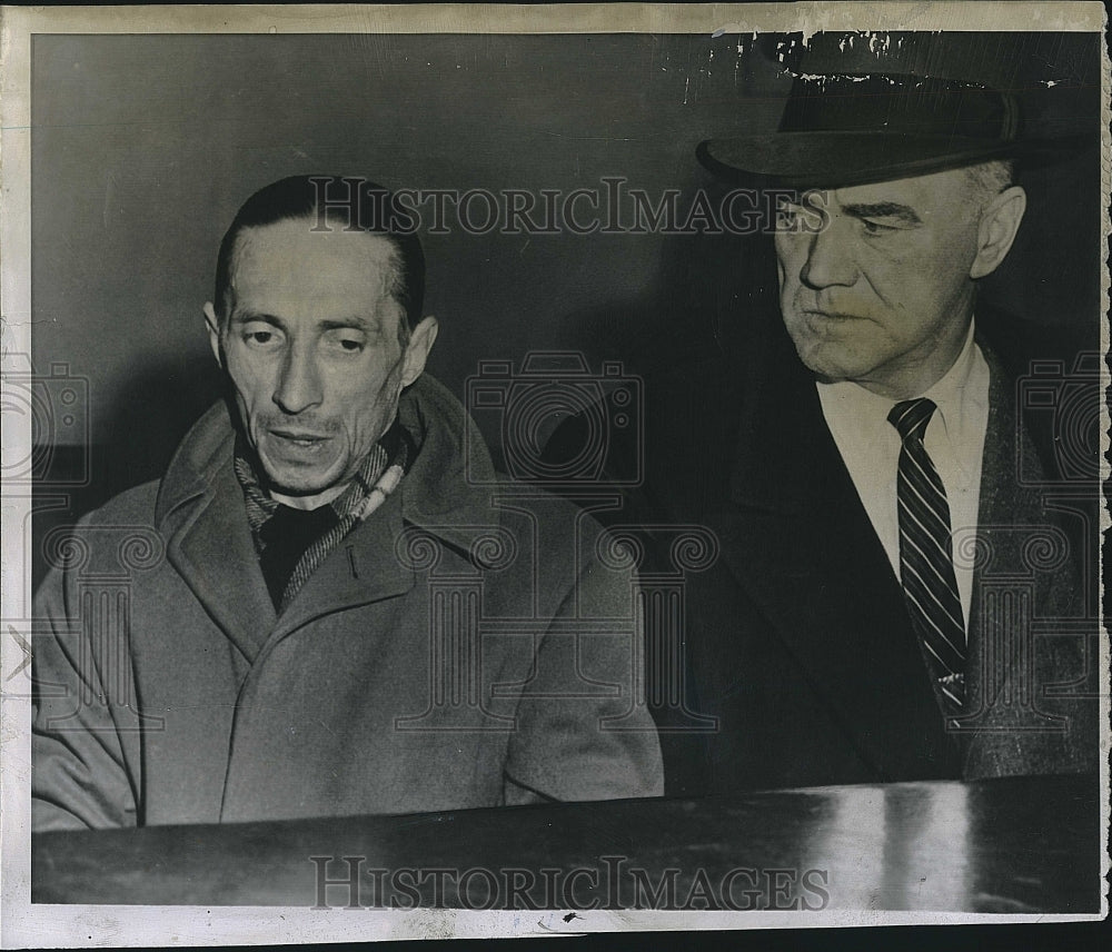 1955 Press Photo Herman Scholz Chauffeur Booked as Material Witness - Historic Images