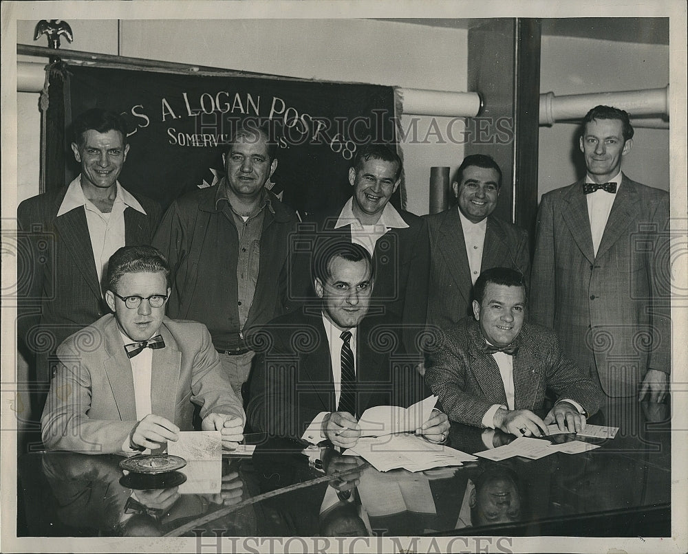 1954 Press Photo B. Humphreys, B. Bellamy, Com. W. Mullen, W. Leary, A. Babcock - Historic Images