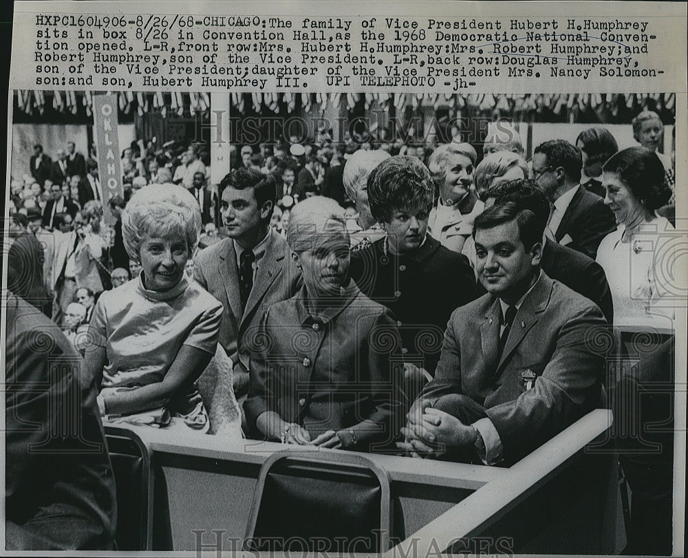 1968 Press Photo The family of Vice President Hubert Humphrey - Historic Images