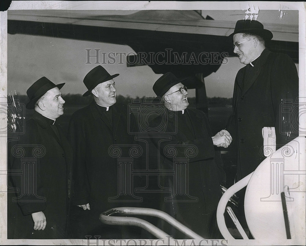 1958 Press Photo Very Rev. R. Hunt, Father T. Reddy, Father John Hynes - Historic Images