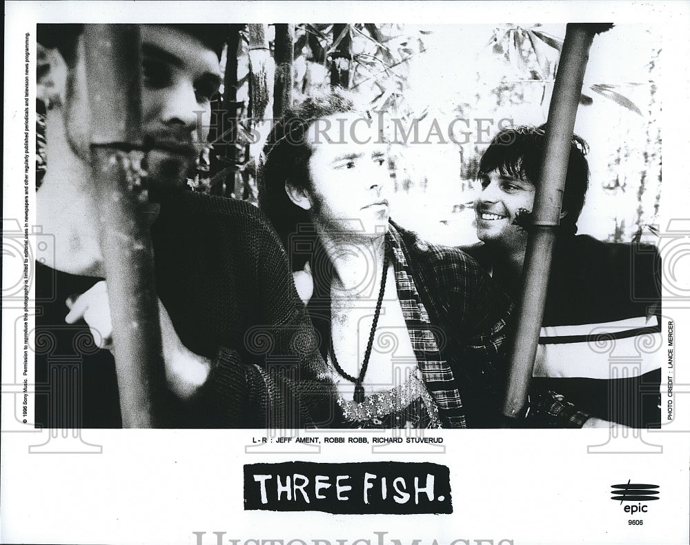 Press Photo Members Of Band Three Fish - Historic Images