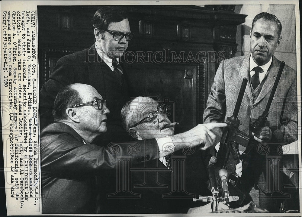 1970 Press Photo Sen. Strom Thurmond &amp; Sen. James EAastland - Historic Images