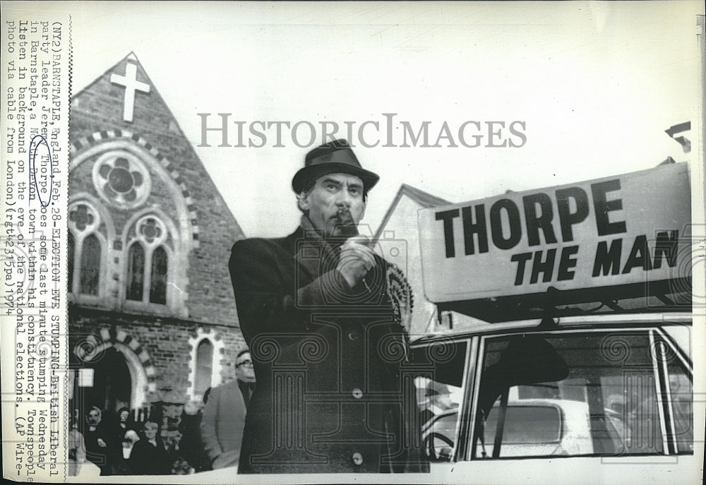 1974 Press Photo British liberal leader Jeremy Thorpe - Historic Images