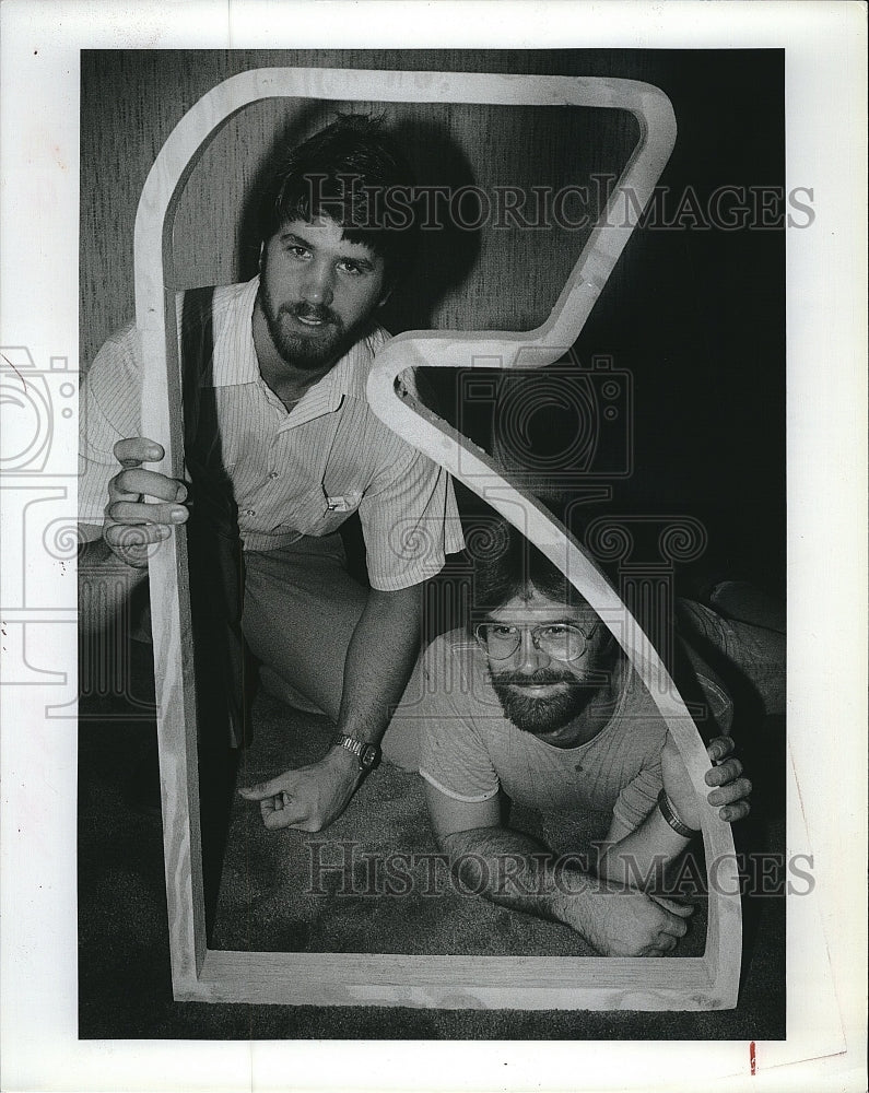 1981 Press Photo David and Greg Tripp, Custom Woodworkers - Historic Images