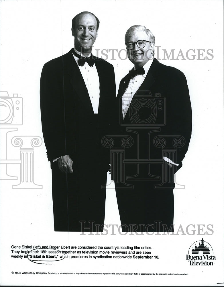 1993 Press Photo Gene Siskel &amp; Roger Ebert of &quot;Siskel &amp; Ebert&quot; - Historic Images