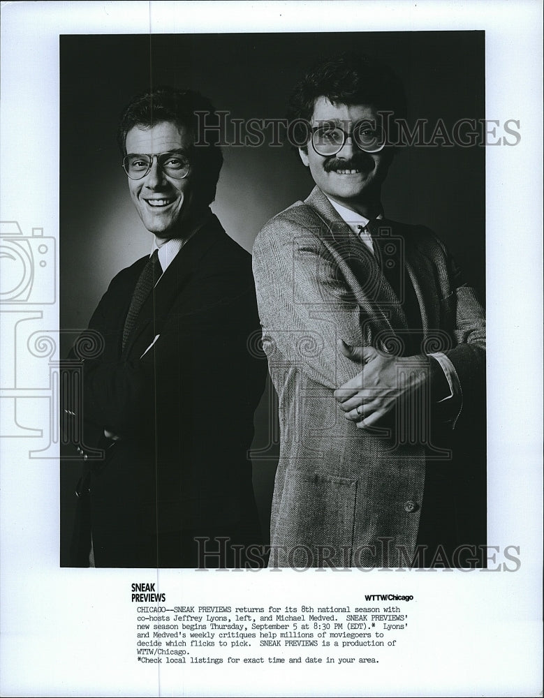 1980 Press Photo &quot;Sneak Previews&quot; with Jeffrey Lyons &amp; Michael Medved - Historic Images