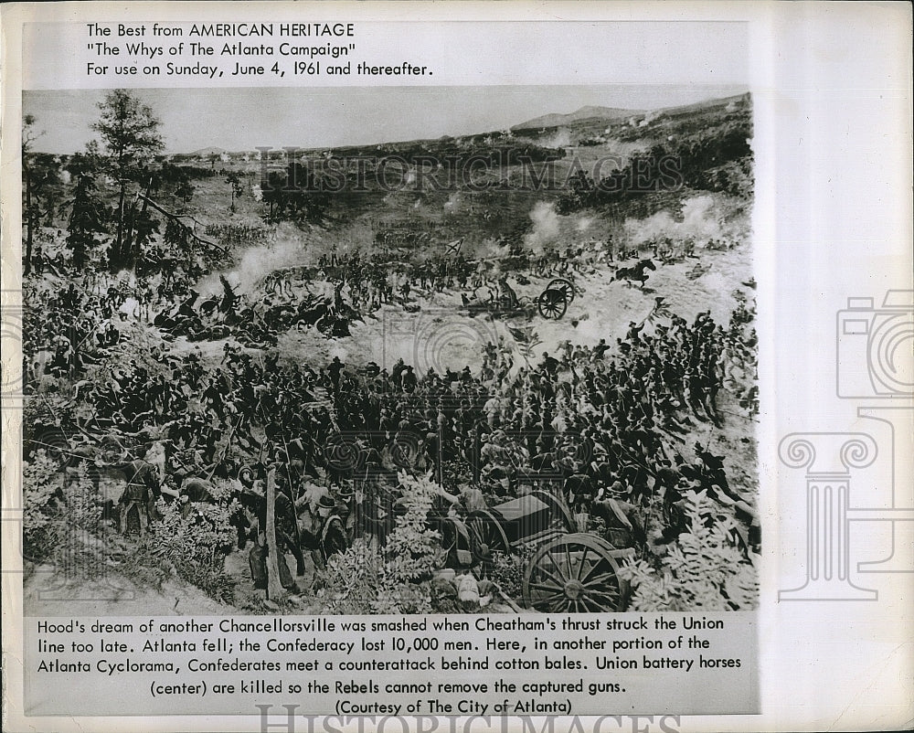 1961 Press Photo The Whys of the Atlanta Campaign&quot; of the Civil War - Historic Images