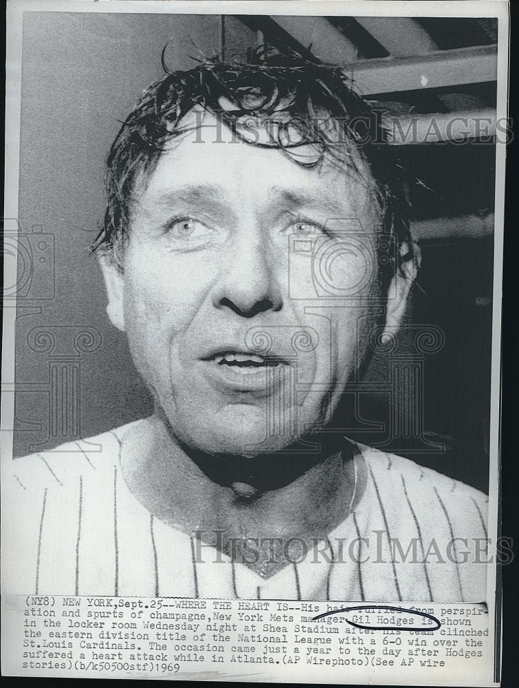 1969 Press Photo Gil Hodges, manager of the New York Mets - Historic Images