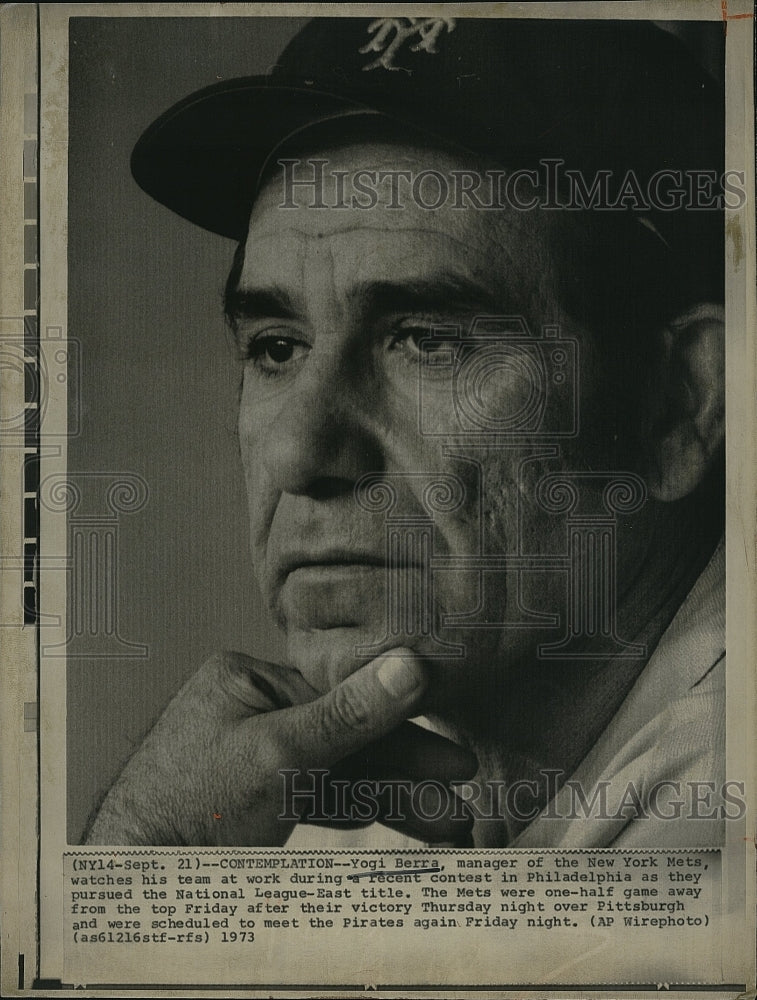 1973 Press Photo Yogi Berra, Manager of the New York Mets - Historic Images