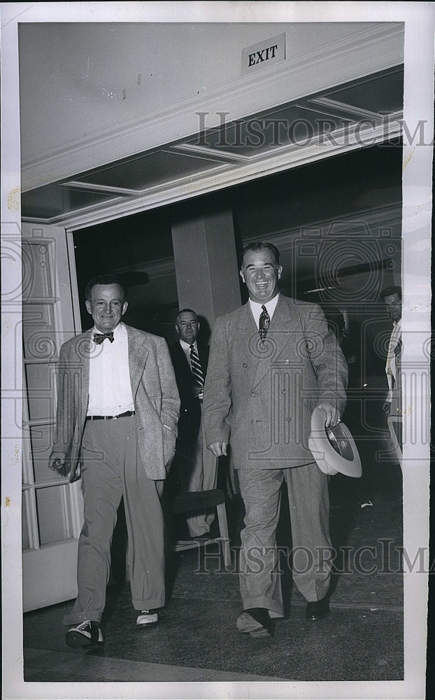 1951 Press Photo Baseball Commissioner A B Chandler &amp; John Galbreath Pirates - Historic Images