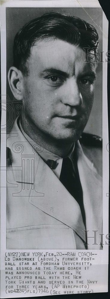 1946 Press Photo Ed Danowski, Former Fordham University Player, Coach Rams - Historic Images
