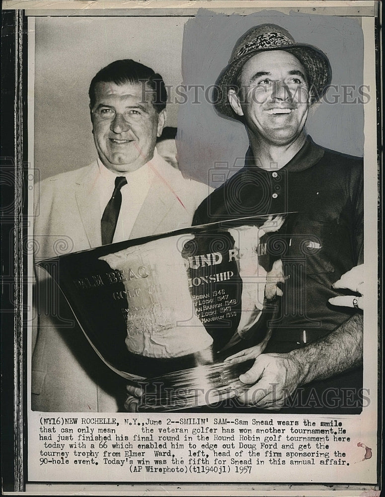 1960 Press Photo Sam Snead Winner Round Robin Golf Tournament New Rochelle Elmer - Historic Images