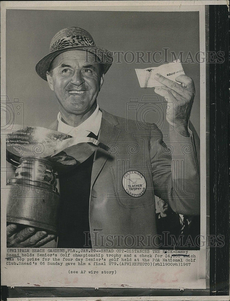 1967 Press Photo Golfer Sam Snead at PGA National - Historic Images