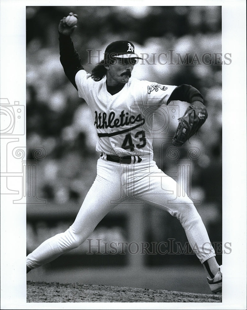 Press Photo Dennis Eckersley Baseball Player Oakland Athletics - Historic Images