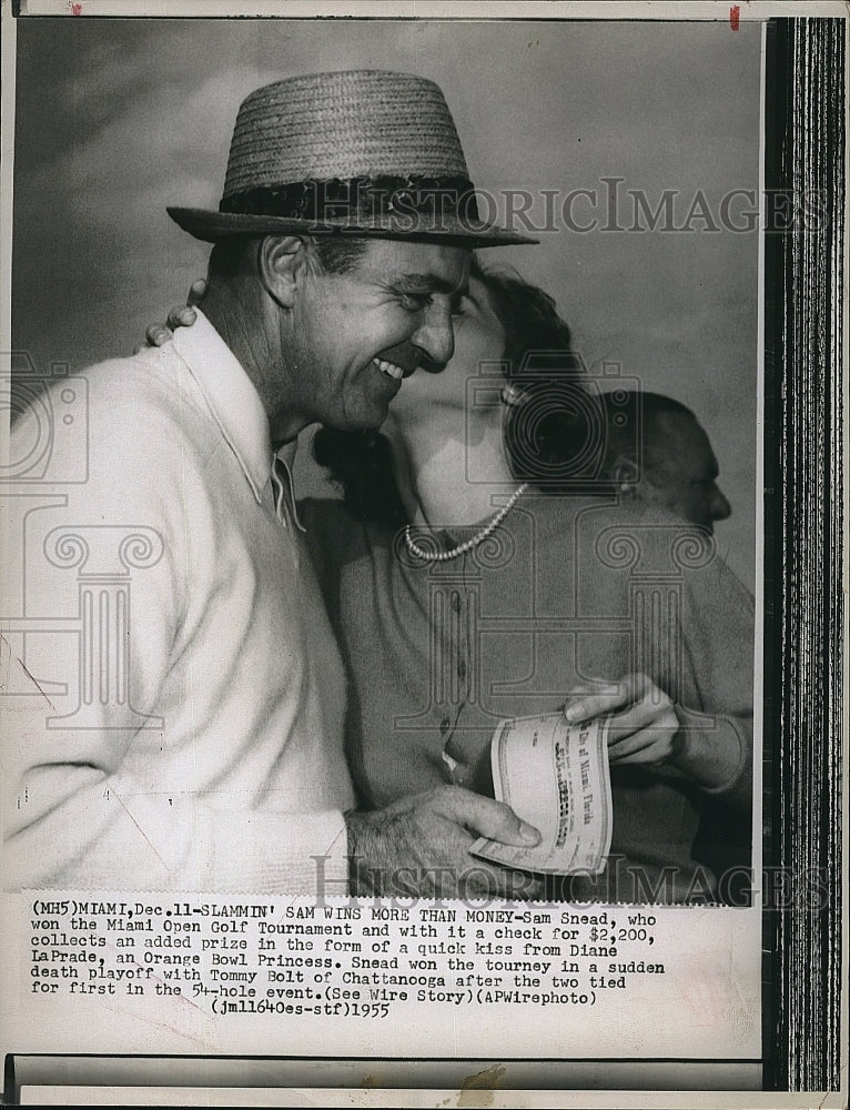 1955 Press Photo Golfer Sam Snead Wins Miami Open Golf Tournament - Historic Images