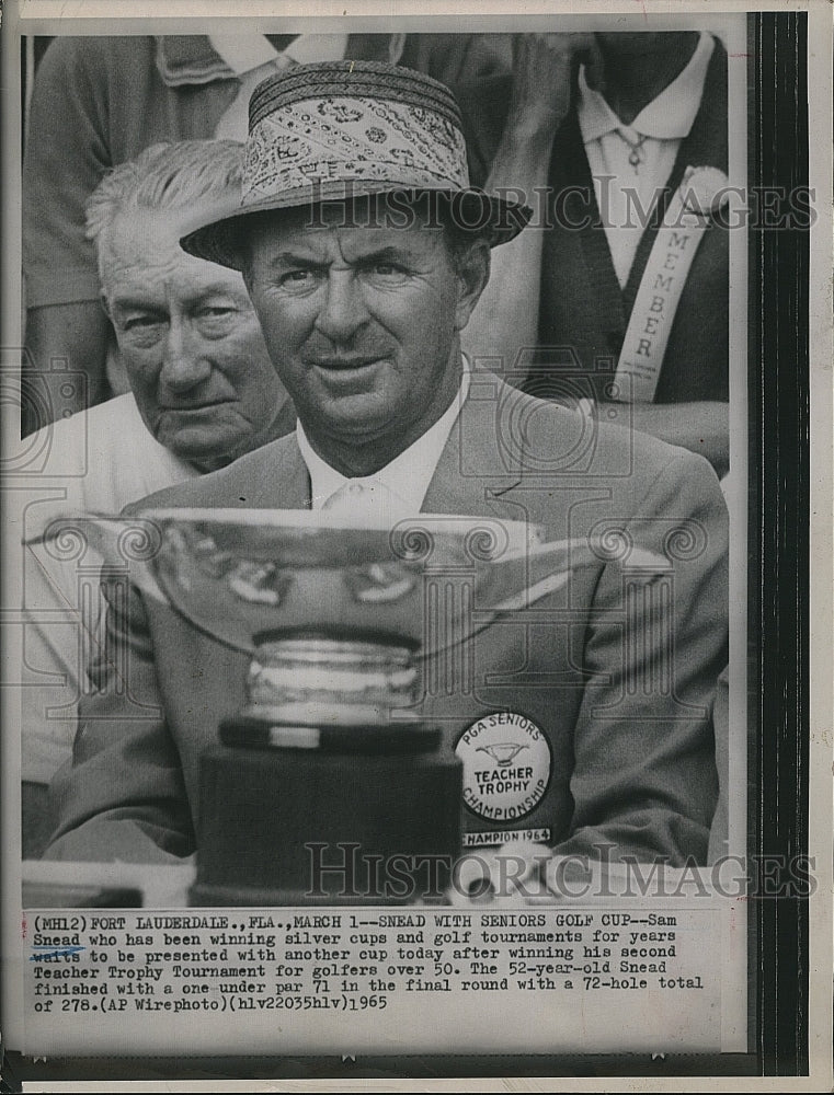 1965 Press Photo Golfer Sam Snead Wins Teacher Trophy Tournament - Historic Images