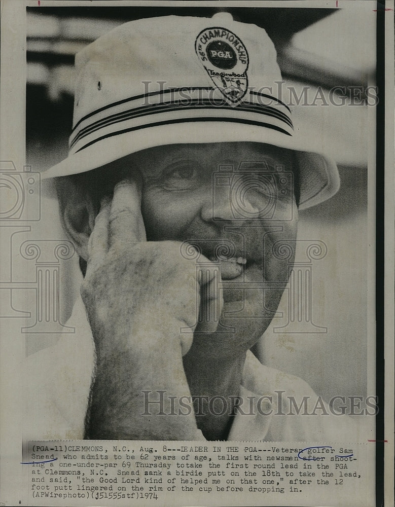 1974 Press Photo Golfer Sam Snead at PGA in N Carolina - Historic Images