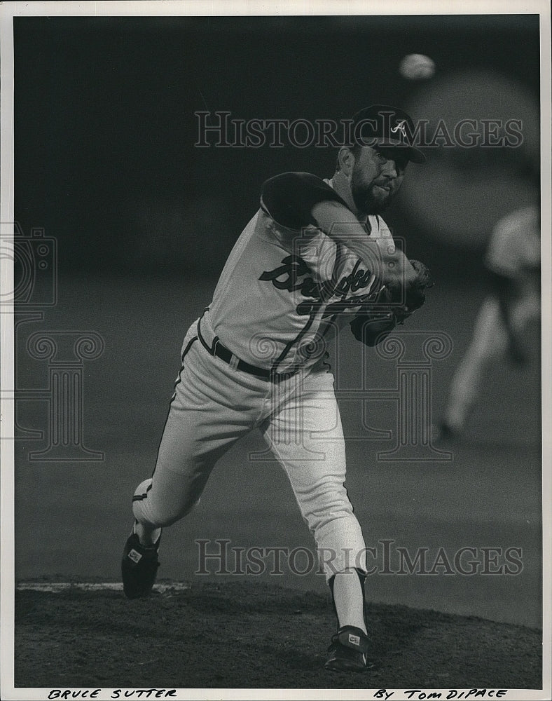 1988 Press Photo Bruce Sutter, right handed pitcher of Atlanta Dodgers in 1988. - Historic Images