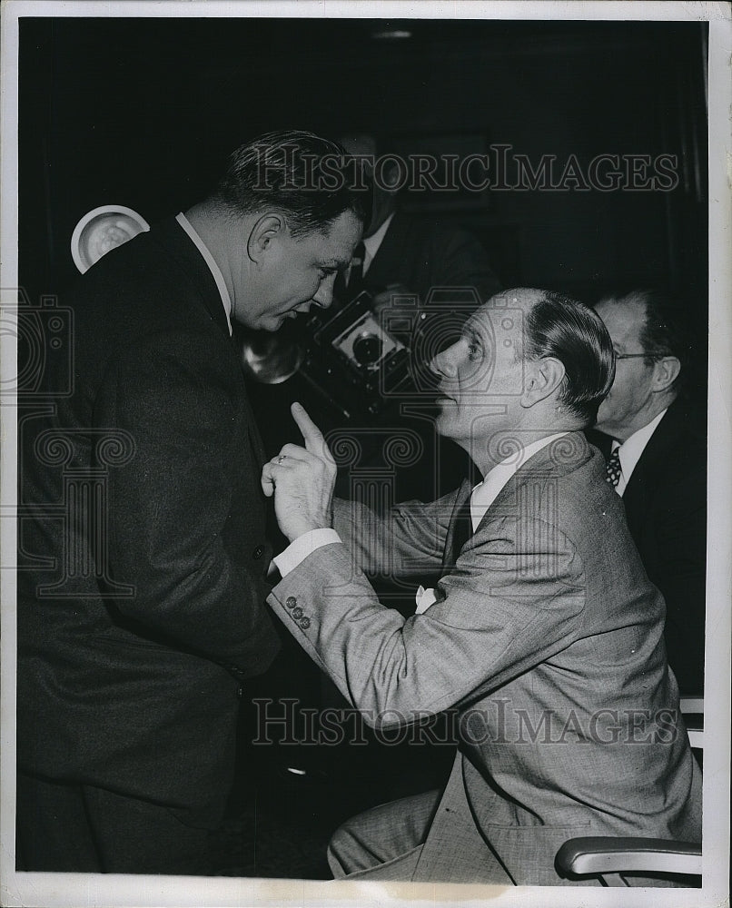 1949 Press Photo Baseball Meeting Branch Rickey jr. Leo Burocher - Historic Images