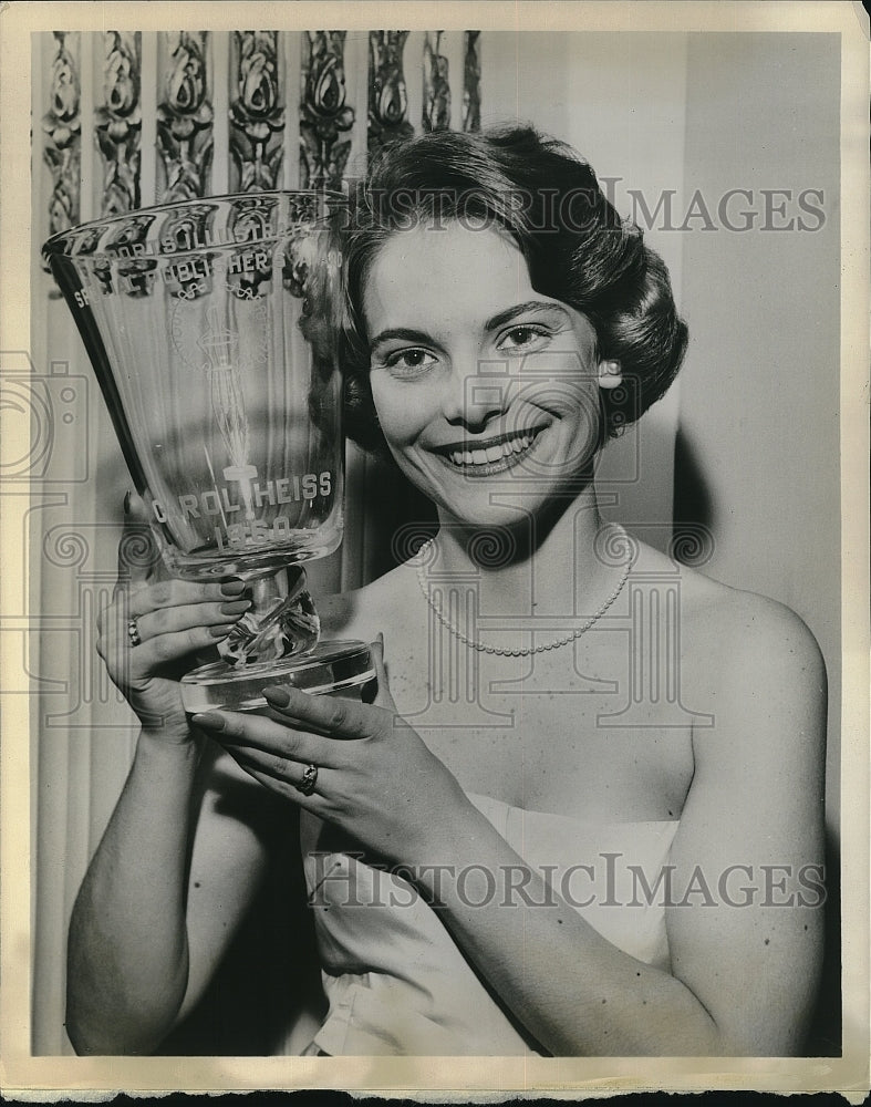 1960 Press Photo Carol Heiss Jenkins, Olympic Gold Medal Figure Skater, Actress - Historic Images