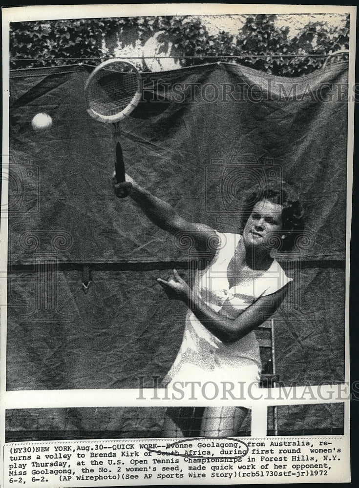 1972 Press Photo Evonne Goolagong Cawley, Australian Professional Tennis Player - Historic Images