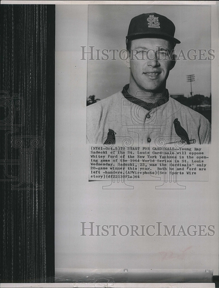 1964 Press Photo Ray Sedecki of St Louis Cardinals - Historic Images