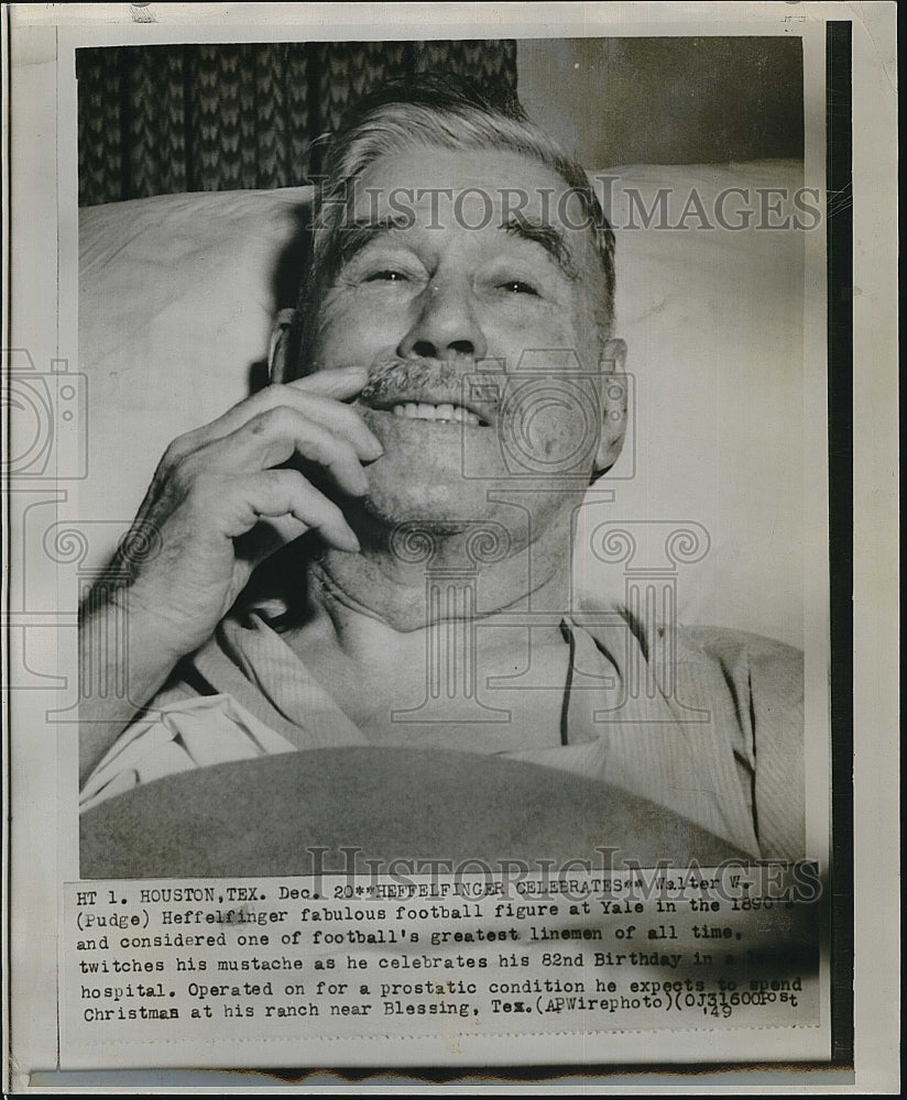 1949 Press Photo Walter W Heffelfinger, ex Yale football player now 82 - Historic Images