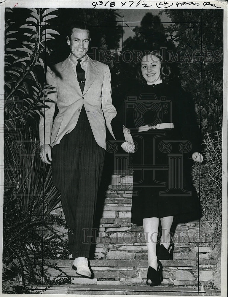 1938 Press Photo Gene Venzke, Margaret Mary Eisenhower - Historic Images