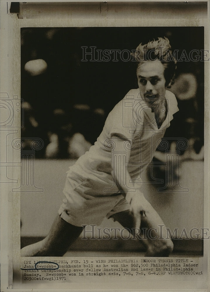 1971 Press Photo Australian John Newcomb at Philadelphia tennis - Historic Images