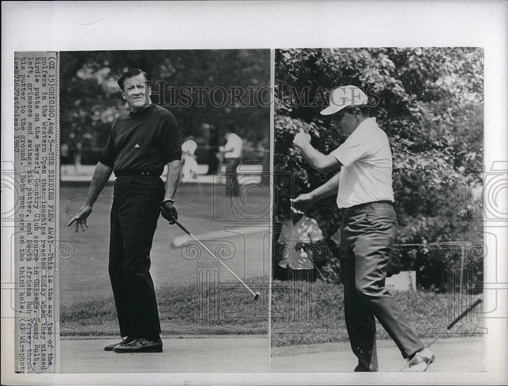 1967 Press Photo Golfer Tommy Bolt, Bob Verwey, South Africa, Western Open - Historic Images