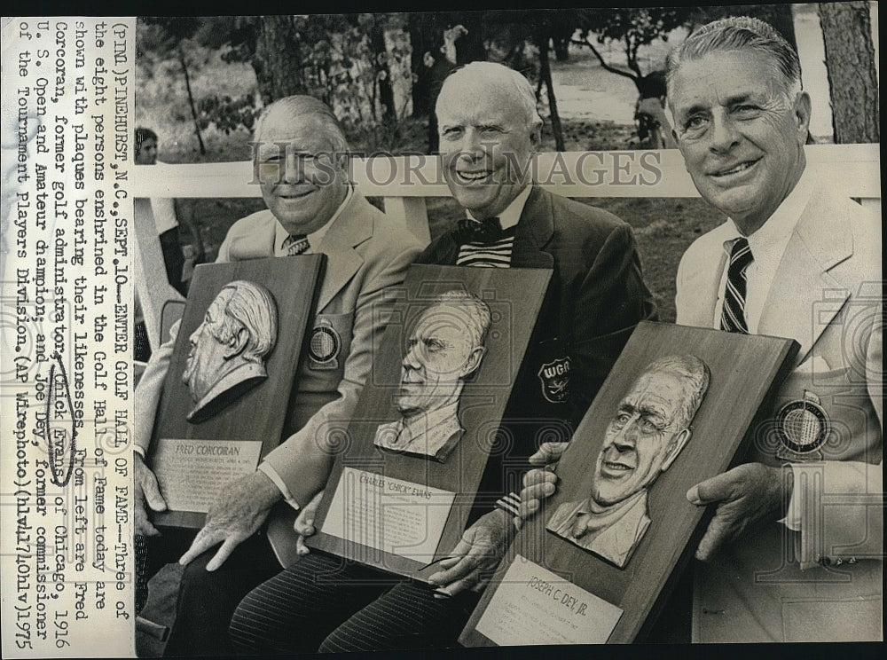 1975 Press Photo Cocoran Evans &amp; Dey Inducted Into Golf Hall Of Fame - Historic Images