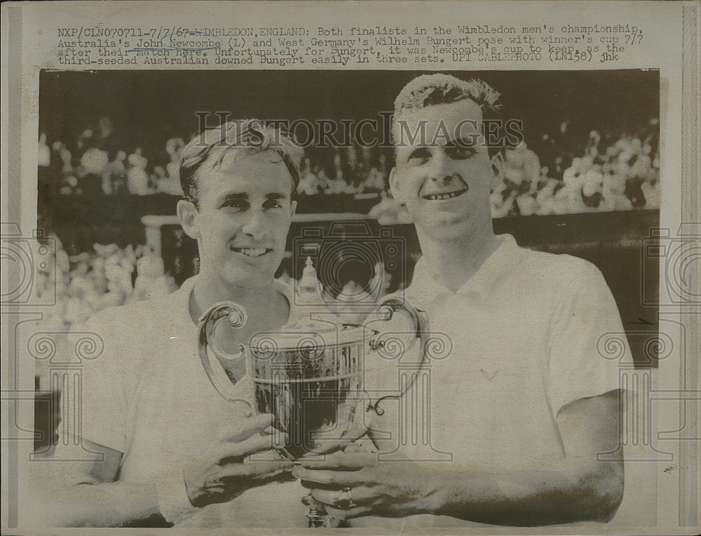 1967 Press Photo Australia's John Newcombe & West Germany's Wilhelm Bungert - Historic Images