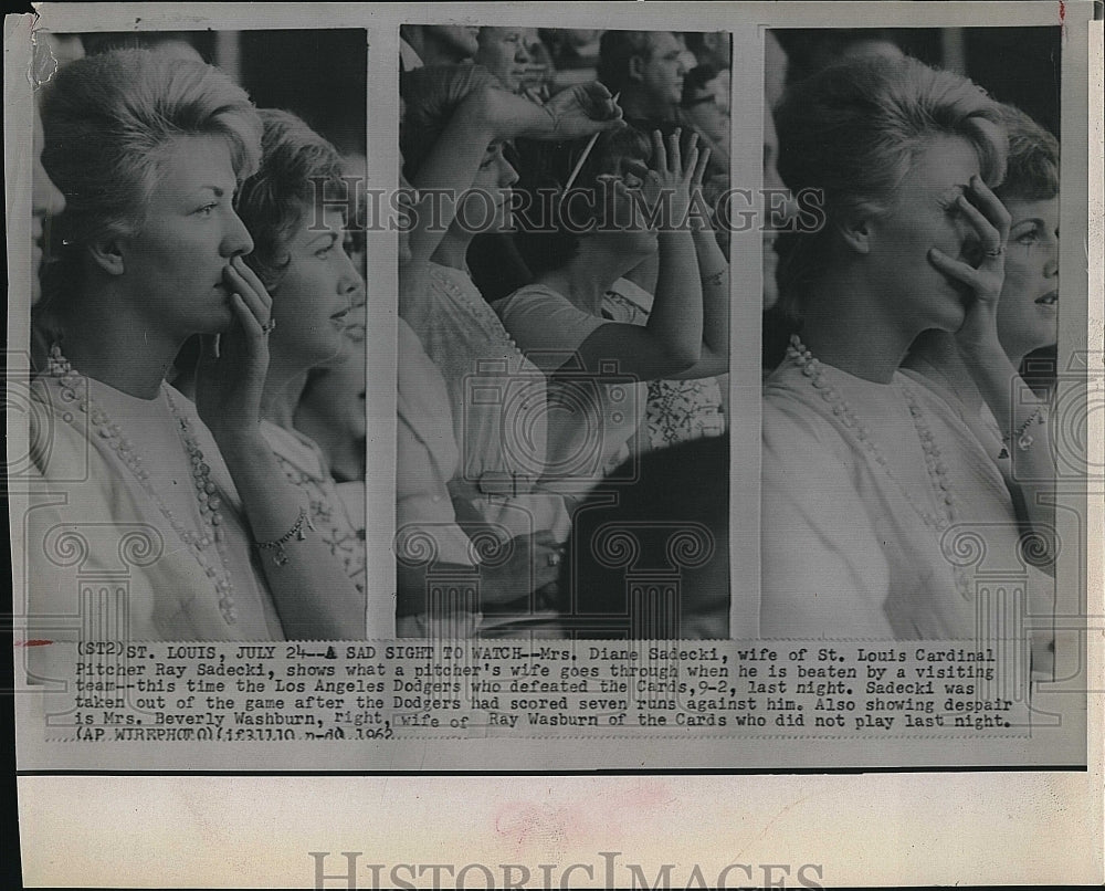 1962 Press Photo Diane Sadecki, Wife Of St. Louis Cardinal Pitcher Ray Sadecki - Historic Images