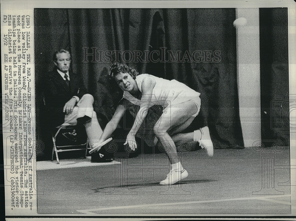 1972 Press Photo Evonne Goolagong at  Intl. Tennis championship - Historic Images
