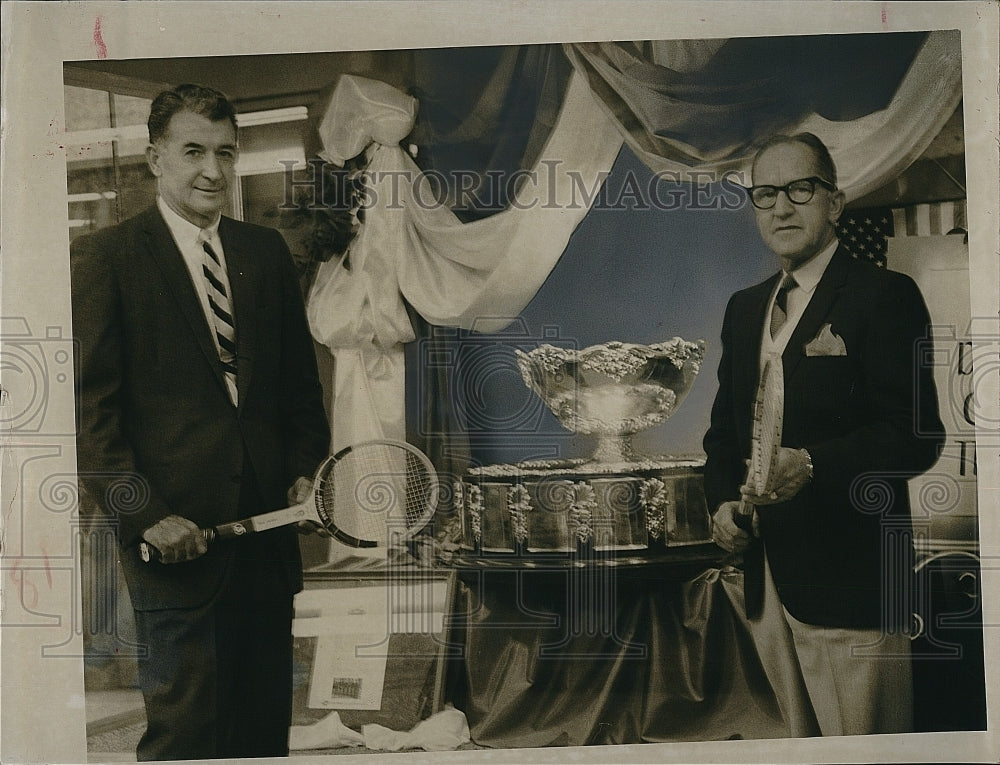 1964 Press Photo Davis Tennis Cup &amp; Edward Turville &amp; JE Doc Webb - Historic Images