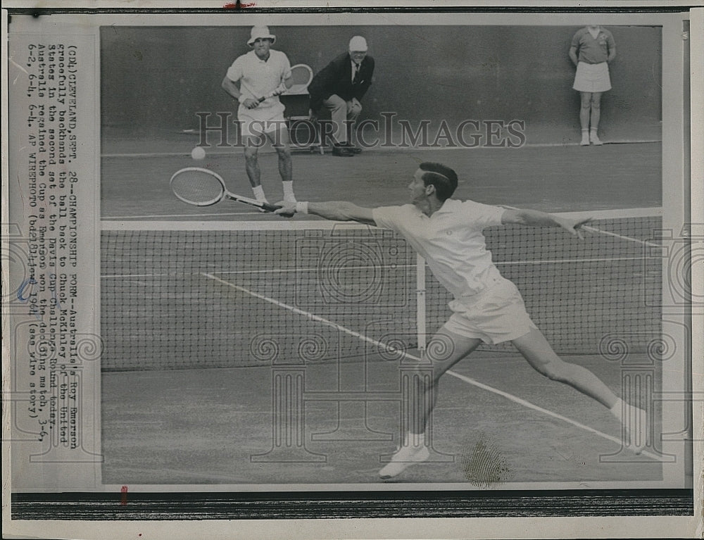 1964 Press Photo Australian Roy Emerson in Davis Cup tennis - Historic Images