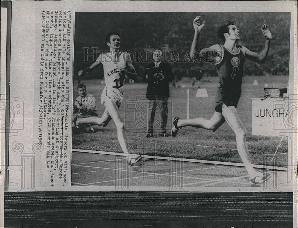 1969 Press Photo  Marty Liquori of Villanova track team &amp; Francesco Arese - Historic Images