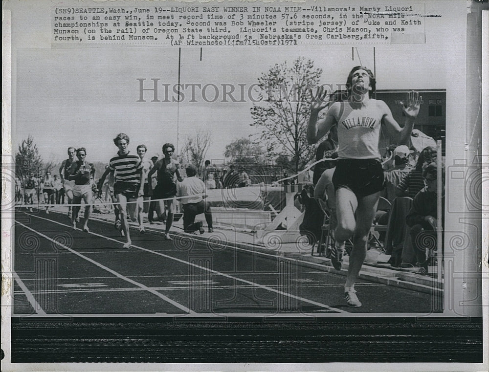 1971 Press Photo  Marty Liquori of Villanova track team in NCAA meet - Historic Images
