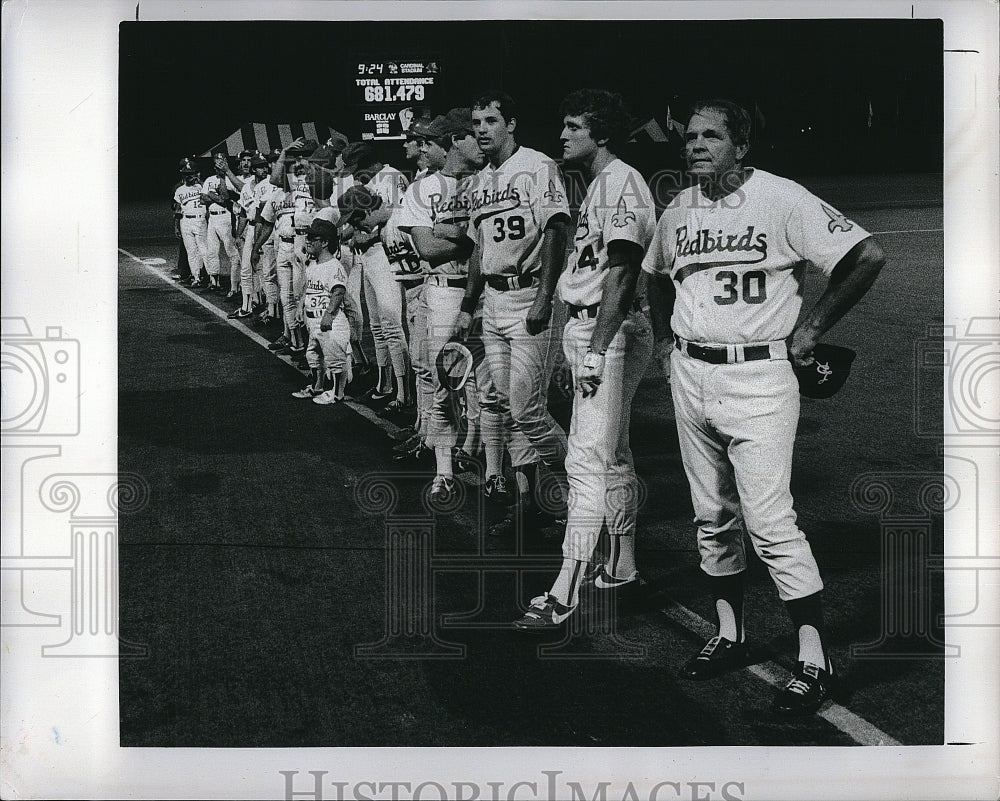 1983 Press Photo Redbirds minor league team in Louisville - Historic Images