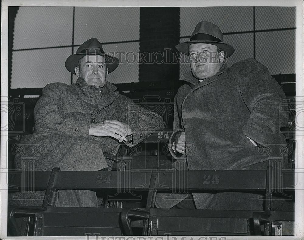 Press Photo Red Sox Manager Joe McCarthy With Gen Manager Joe Cronen - Historic Images
